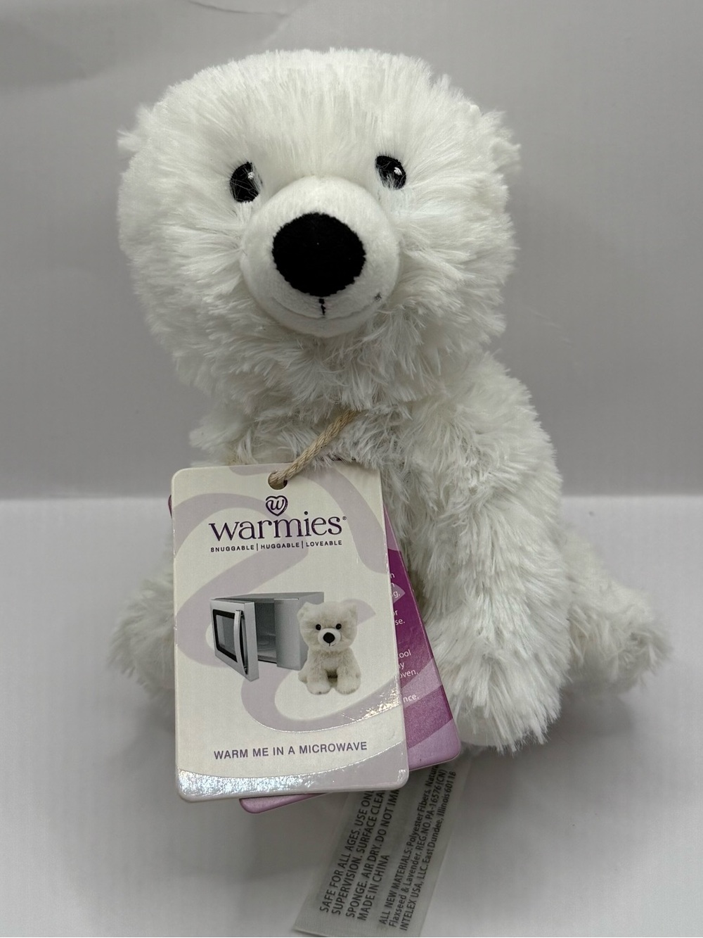 NWT Warmies Junior Polar Bear Stuffed Animal Microwavable Plush